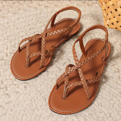 Julia | Gevlochten platte dames sandalen voor het voorjaar