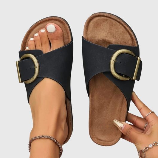 Frieda | Casual dames instapsandalen met gesp