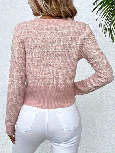 Elisa | Modieus kort dames vest van tweed