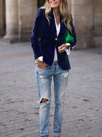 Sabina | Klassieke dames blazer met enkele knoop
