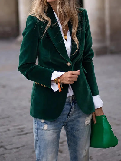 Sabina | Klassieke dames blazer met enkele knoop