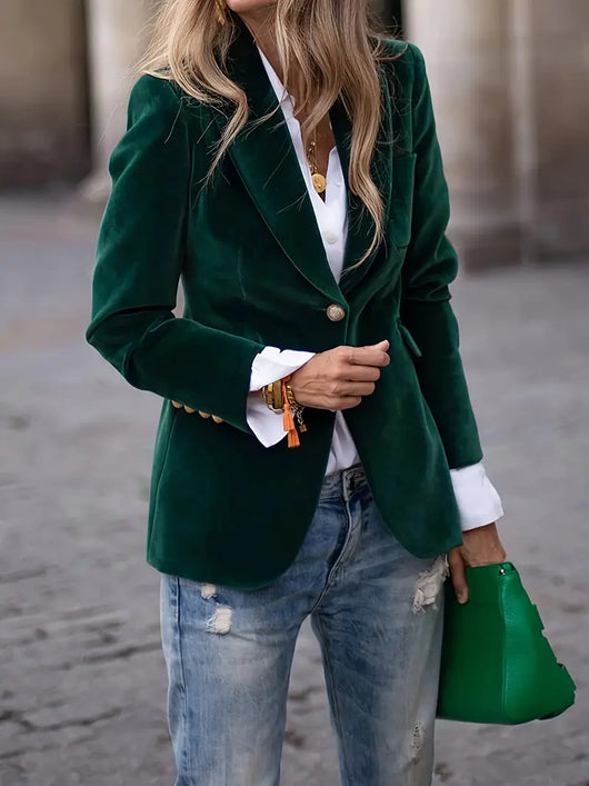 Sabina | Klassieke dames blazer met enkele knoop