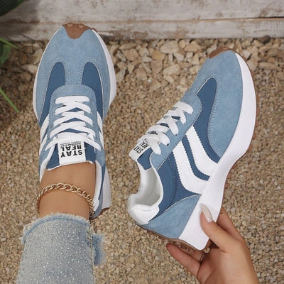 Annika | Dames retro chunky plateau sneakers met veters