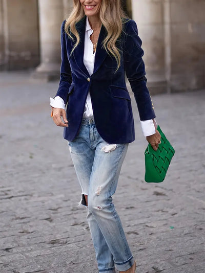Sabina | Klassieke dames blazer met enkele knoop