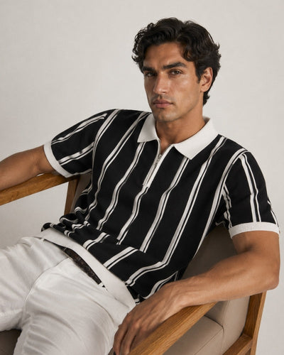 Modena polo met halve rits