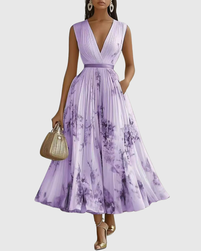 Rowella | Elegante geplisseerde maxijurk