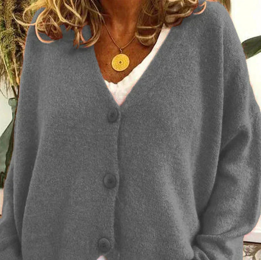 Birgit | Casual damesvest met V-hals en knopen