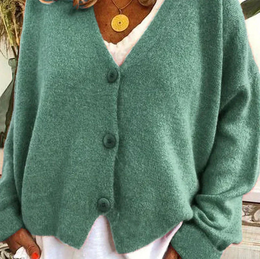 Birgit | Casual damesvest met V-hals en knopen