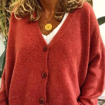 Birgit | Casual damesvest met V-hals en knopen