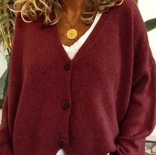 Birgit | Casual damesvest met V-hals en knopen