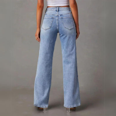 Carmen | Dames denim jeans met hoge taille en wijde pijpen