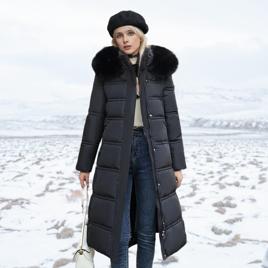 Karin | Chique dames gewatteerde mantel met ceintuur en capuchon