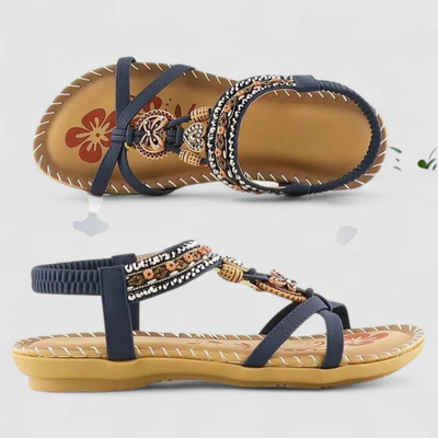 Viola | Platte dames sandalen met bandjes en open neus