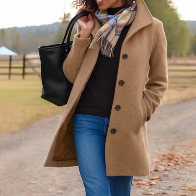 Helga | Klassieke dames winterjas met knoopsluiting