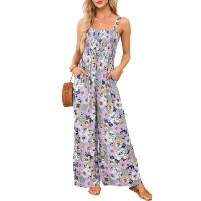 Ursula | Elegante dames jumpsuit met bloemenprint en wijde pijp