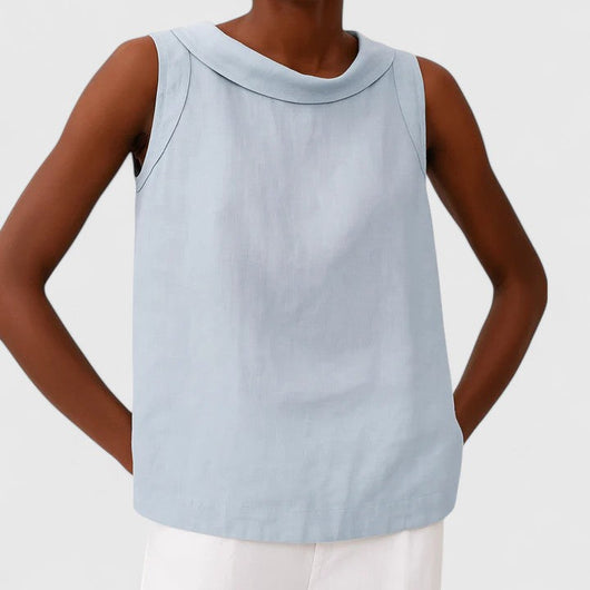 Anastine elegante top met gedrapeerde boothals