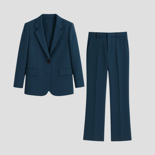 Laura | Getailleerd dames pak met lange blazer en broek