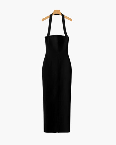 Halterneck maxijurk met smalle pasvorm