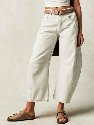 Gabriela | Bedrukte dames jeans met wijde pijp
