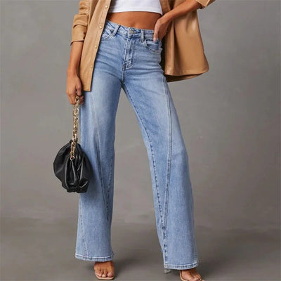 Carmen | Dames denim jeans met hoge taille en wijde pijpen