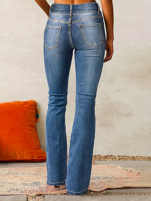Greta | Dames jeans met hoge taille en wijde pijp