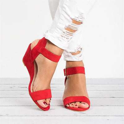 Johanna | Casual dames sandalen met enkelbandje en blokhak