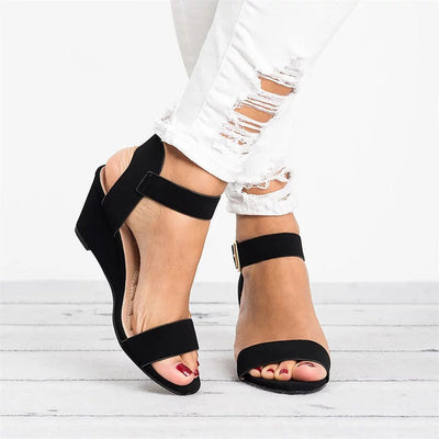 Johanna | Casual dames sandalen met enkelbandje en blokhak