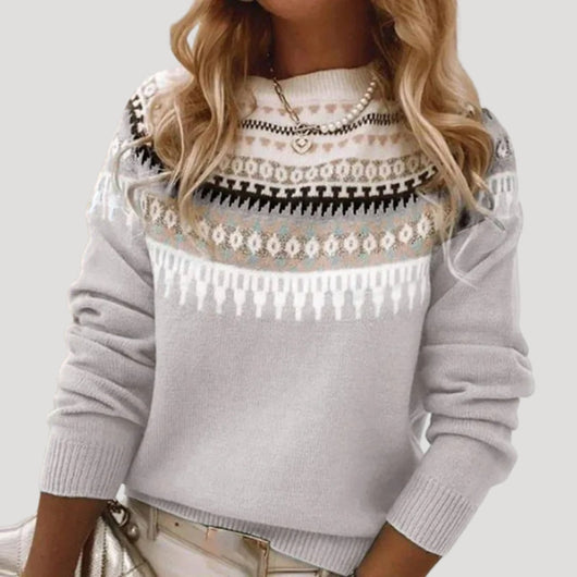 Jenny | Dames lentetrui met fair-isle dessin