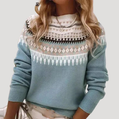 Jenny | Dames lentetrui met fair-isle dessin