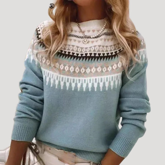 Jenny | Dames lentetrui met fair-isle dessin