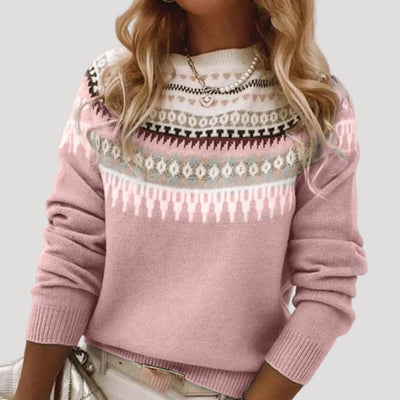 Jenny | Dames lentetrui met fair-isle dessin