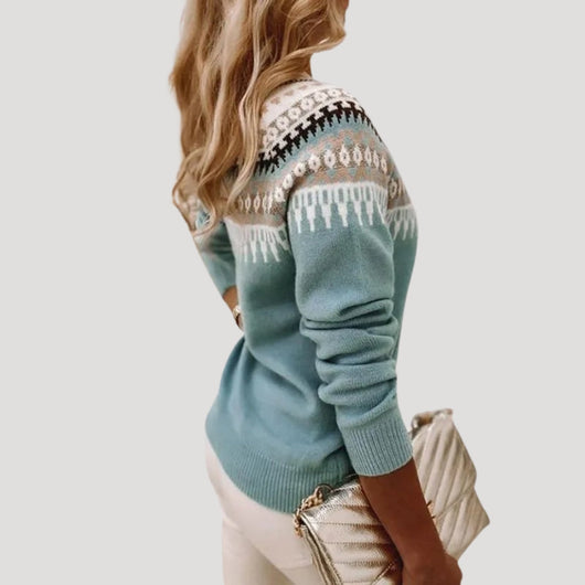 Jenny | Dames lentetrui met fair-isle dessin