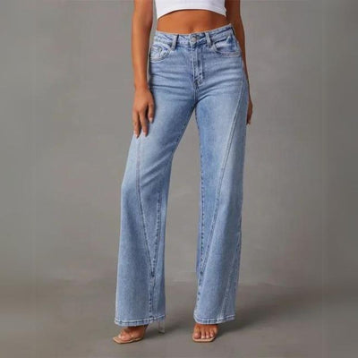 Carmen | Dames denim jeans met hoge taille en wijde pijpen