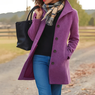 Helga | Klassieke dames winterjas met knoopsluiting