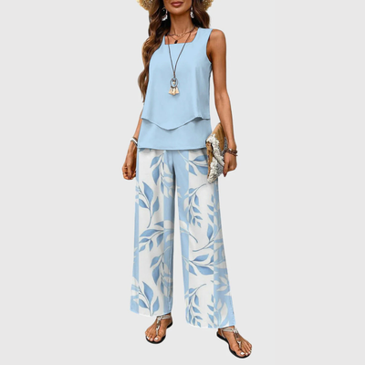 Karin | Tweedelige dames set met wijde broek