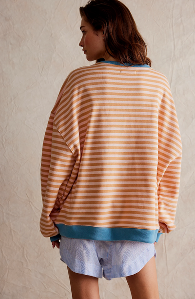 Anja | Gestreepte damestrui met ronde hals voor het voorjaar