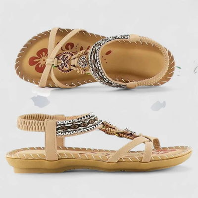 Viola | Platte dames sandalen met bandjes en open neus