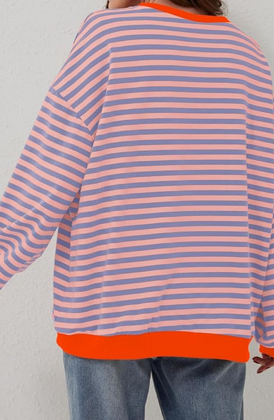 Anja | Gestreepte damestrui met ronde hals voor het voorjaar