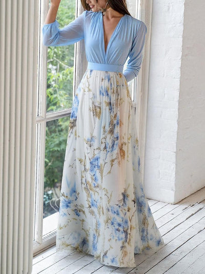 Franziska | Elegante dames maxijurk met bloemendessin