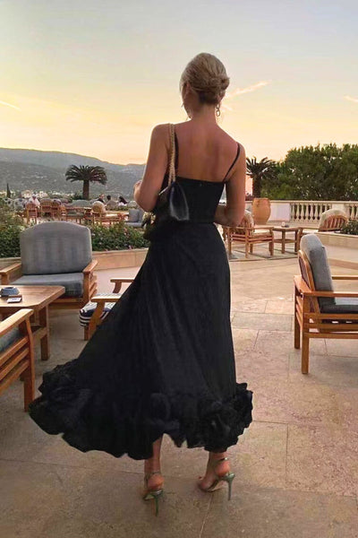 Jasmin | Elegante dames jurk met ruchezoom voor bruiloftsgasten