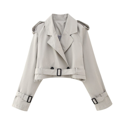 Karla | Chique korte dames trenchcoat met ceintuur