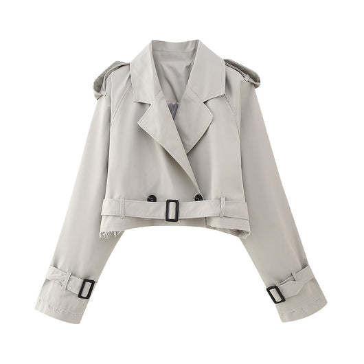 Karla | Chique korte dames trenchcoat met ceintuur