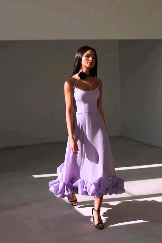 Jasmin | Elegante dames jurk met ruchezoom voor bruiloftsgasten