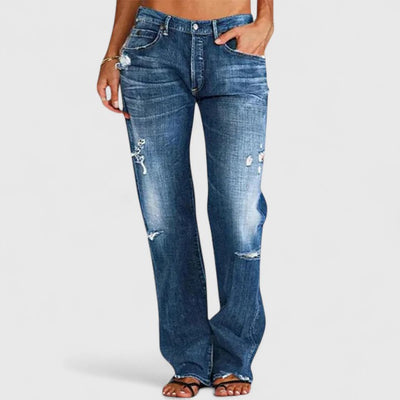Frieda | Dames vintage jeans met losse pasvorm en wassing