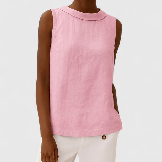 Anastine elegante top met gedrapeerde boothals