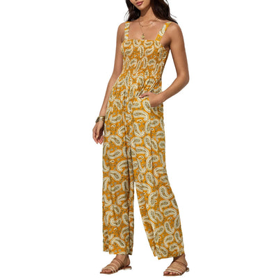 Ursula | Elegante dames jumpsuit met bloemenprint en wijde pijp