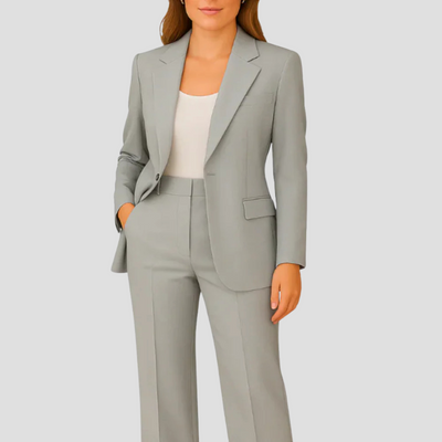 Laura | Getailleerd dames pak met lange blazer en broek