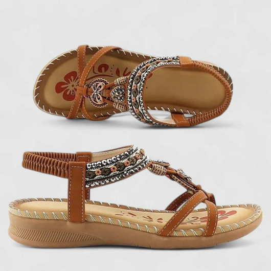 Viola | Platte dames sandalen met bandjes en open neus