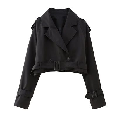 Karla | Chique korte dames trenchcoat met ceintuur