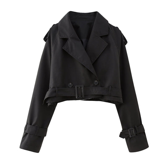 Karla | Chique korte dames trenchcoat met ceintuur